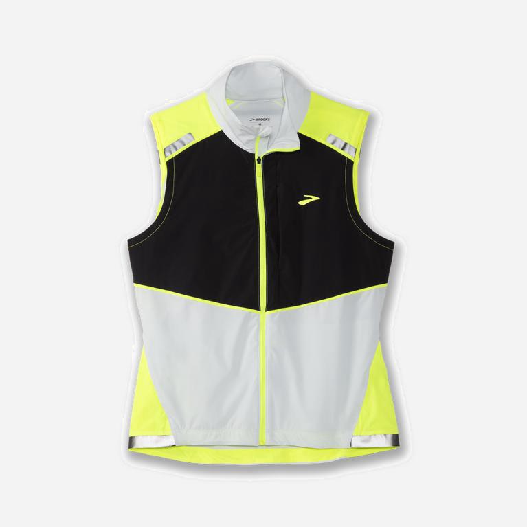 Brooks Carbonite Hardloopvest voor Dames Grijs/Zwart /Groen Geel (NSAJB-2816)